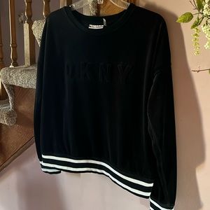 DKNY Sport cotton velour leisure top.